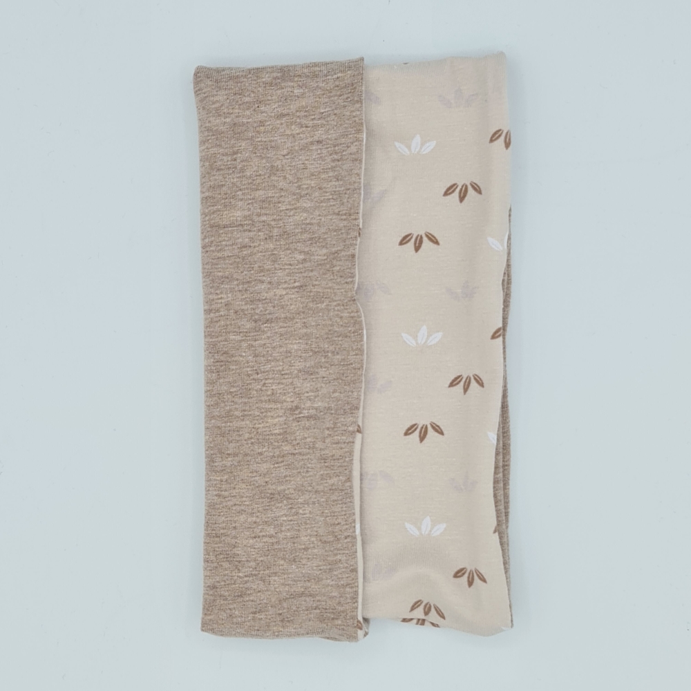 Loop für Hunde / Hundeschal beige braun mit zarten Blättern